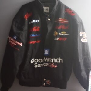 Chase Authentics Black Varsity Jacket with Logos